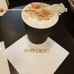 Jiimy Choo cappuccino and napkin